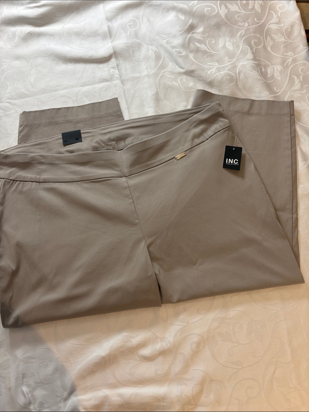 INC International Concepts Men's Taupe Stretch Dress Chinos